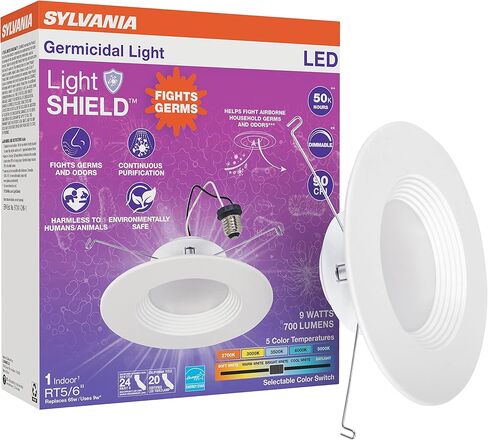 Sylvania 74292 Sylvania Ultra LED RT5/6 Gimbal (Recessed Downlight Kit), 10W, Replaces 65W Incandescent, Plastic Bulbs, 4000K Cool White, Dimmable Down to 10%, 50, 000 Hours in Saudi Arabia
