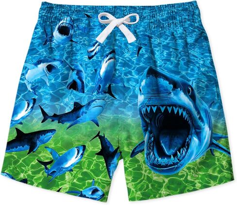 uideazone Boys Swim Trunks 3D Funny Print Surfing Board Shorts Quick Dry UPF 50+ Swimsuit Beachwear with Mesh Lining 2-12T in Saudi Arabia