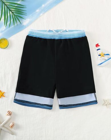 Boys Swim Trunks with Compression Liner Boys Bathing Suit Quick Dry Board Shorts Teen Kids Swimsuits in Saudi Arabia