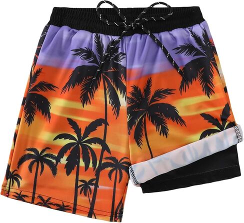 Boys Swim Trunks with Compression Liner Boys Bathing Suit Quick Dry Board Shorts Teen Kids Swimsuits in Saudi Arabia
