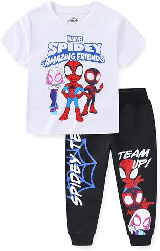طقم تي شيرت وسروال قصير الأكمام من Marvel Spidey and His Amazing Friends Boys للأطفال الصغار والكبار in Kuwait
