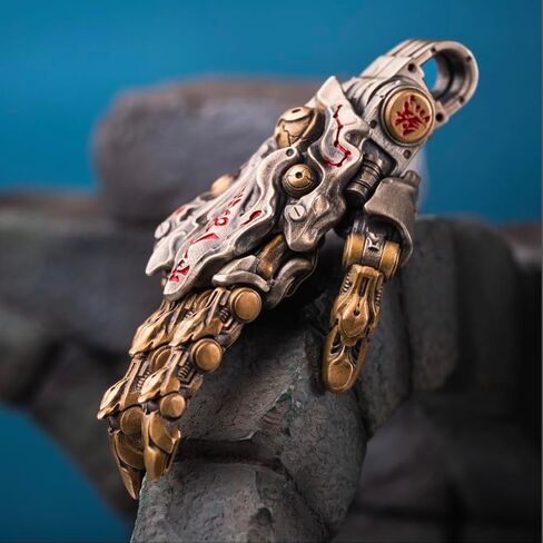 COPPERTIST.WU Taoist قلادة يدوية ميكانيكية للقلادة، مفاصل الأصابع المتحركة مجوهرات اليد للرجال والنساء in Kuwait