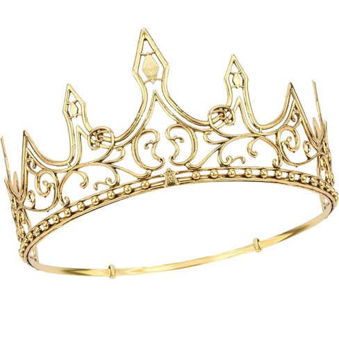 Adjustable Solid Alloy Men's King Crown for Medieval Renaissance Wedding Groom Costume, Baroque Royal Headpiece with Non-Slip Design in Saudi Arabia