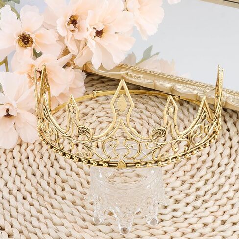 Adjustable Solid Alloy Men's King Crown for Medieval Renaissance Wedding Groom Costume, Baroque Royal Headpiece with Non-Slip Design in Saudi Arabia
