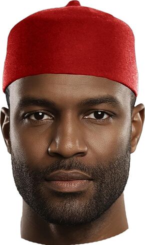 قبعة Dupsie's Wool Fez للرجال - قبعة Igbo من اللباد الناعم | قبعة أفريقية تقليدية للملابس الثقافية والدينية والأزياء in Saudi Arabia