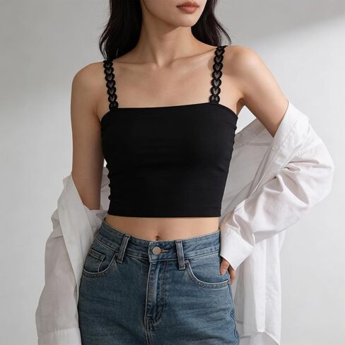 6 Pairs Adjustable Bra Straps, Elastic Heart Lace Bra Straps, Non-Slip Dress Strap for Strapless Dress Replacement Shoulder for Women Girls, 3 Colors in Kuwait