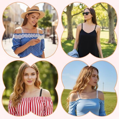 6 Pairs Adjustable Bra Straps, Elastic Heart Lace Bra Straps, Non-Slip Dress Strap for Strapless Dress Replacement Shoulder for Women Girls, 3 Colors in Kuwait