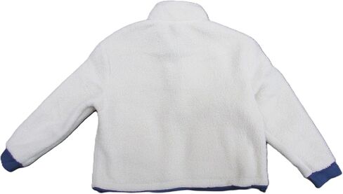 Buc-ee's Sherpa Fleece Jacket, Quarter Zip, Cream with Blue Trim in Saudi Arabia