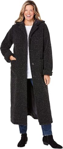 Woman Within Plus Size Long Hooded Berber Fleece Coat in Saudi Arabia
