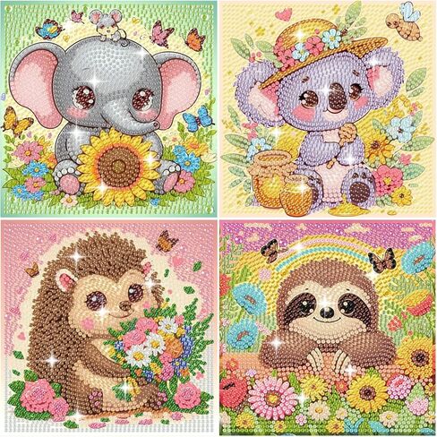 Sloth Diamond Art Painting Kits Kids-Sloth 5D Diamond Art Kits for Kids with Frame,Flower Gem Art for Kids Set for Gift Home Leisure and Wall Decoration(7x7inch) in Saudi Arabia