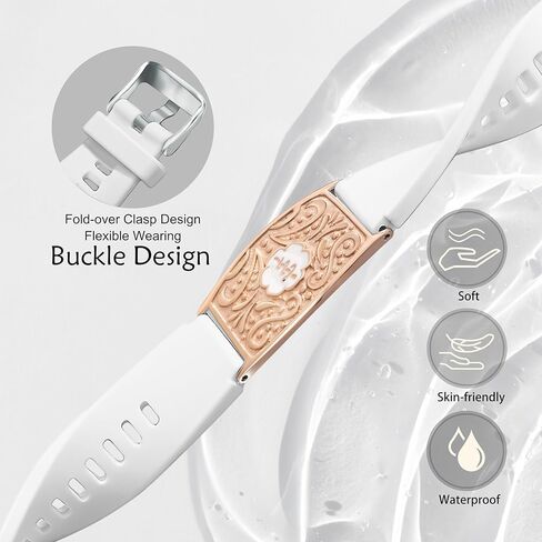 Custom Adjustable Eco-friendly Silicone Medical Alert Bracelets for Women Men with Free Engraving, Personalized Emergency Identification Waterproof Sport Colorful Wristband 5.5 to 8.5 inches in Saudi Arabia