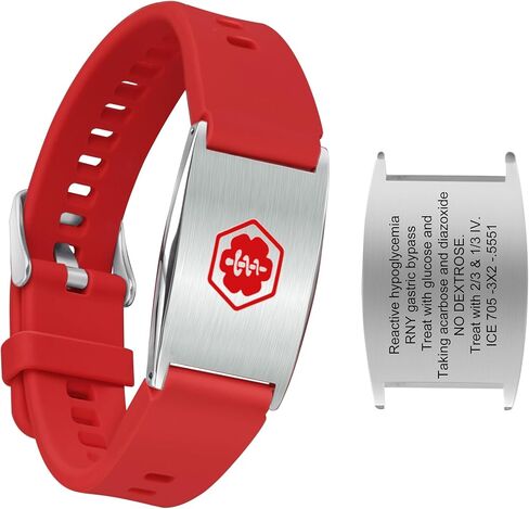 Custom Adjustable Eco-friendly Silicone Medical Alert Bracelets for Women Men with Free Engraving, Personalized Emergency Identification Waterproof Sport Colorful Wristband 5.5 to 8.5 inches in Saudi Arabia