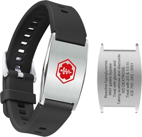 Custom Adjustable Eco-friendly Silicone Medical Alert Bracelets for Women Men with Free Engraving, Personalized Emergency Identification Waterproof Sport Colorful Wristband 5.5 to 8.5 inches in Saudi Arabia