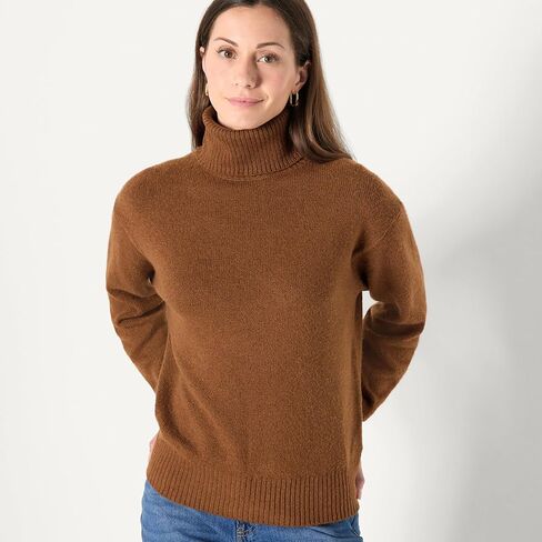 Amazon Essentials (Demi's Pick) Women's Relaxed-Fit Cotton Blend Turtleneck Pullover Sweater in Saudi Arabia