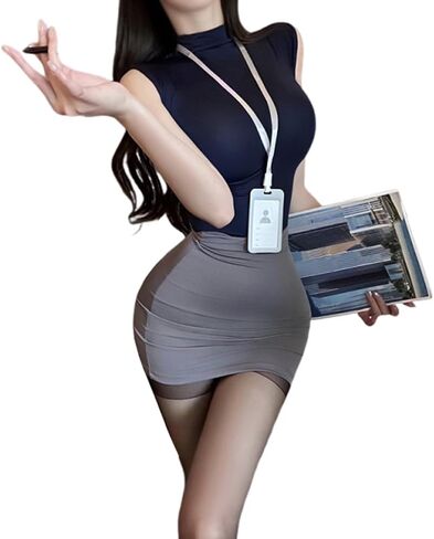 Women's sexy nightclub hip hugging skirt Japanese backless seduction pajamas cosplay secretary underwear in Saudi Arabia