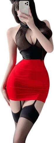 Women's sexy nightclub hip hugging skirt Japanese backless seduction pajamas cosplay secretary underwear in Saudi Arabia
