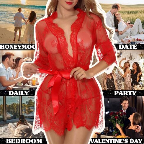 Lingerie for Women Sexy Lingerie and Panty Sets Robes 2 PCS Lace Sexy Sleepwear Pajama Nightgowns Outfits for Women in Saudi Arabia