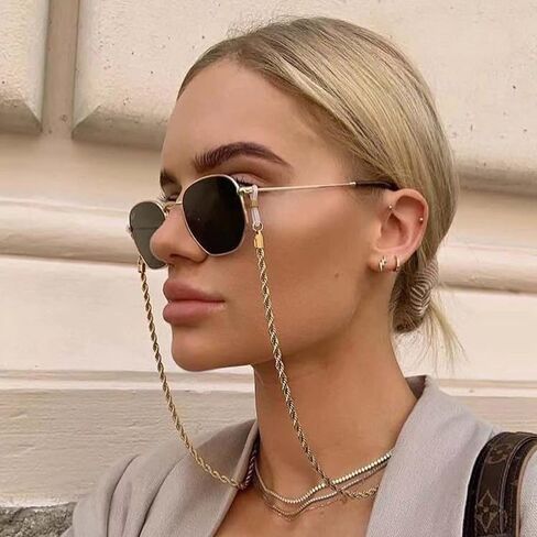 Handmade Titanium Steel Stainless Eyeglass Chain Casual Sunglasses Accessory Non-Slip Mask Lanyard Crystal Eyeglass Jewelry for in Saudi Arabia