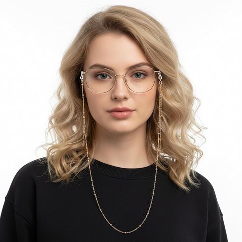 سلاسل النظارات مع نجمة القمر الصلبة، سلسلة النظارات النسائية الأنيقة، سلسلة النظارات الشمسية، سلاسل حامل قناع الوجه، قلادة حبال زجاجية للقراءة للرجال والنساء in Kuwait