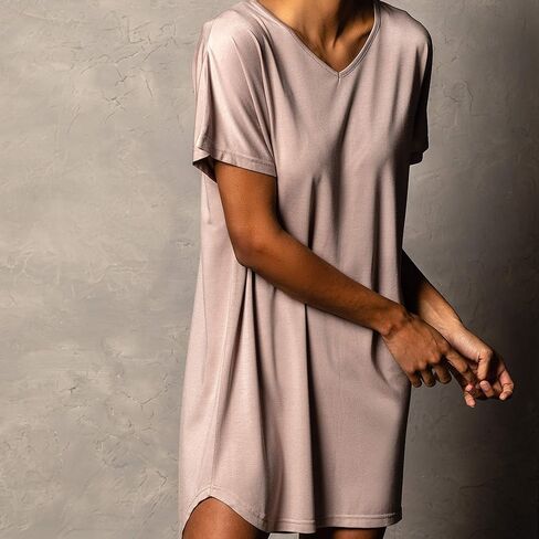 Blush Pink Small/Medium Bamboo and Polyester Long Lounge Pajama Top Shirt in Saudi Arabia