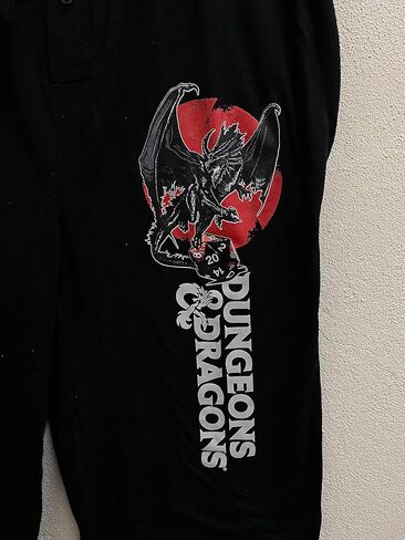 Dungeons & Dragons Game Dragons Attack Mens Black Sleep Pajama Pants in Saudi Arabia