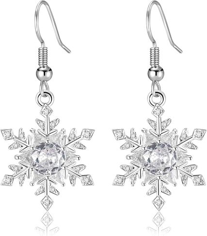 أقراط ندفة الثلج من LAXPICOL للنساء والفتيات في الشتاء أقراط ندفة الثلج أقراط عيد الميلاد in Kuwait