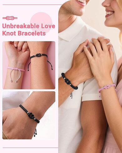 UNGENT THEM Pinky Promise Forever Love Knot Bracelets for Couples–Birthday Anniversary Valentines Christmas Gifts in Saudi Arabia