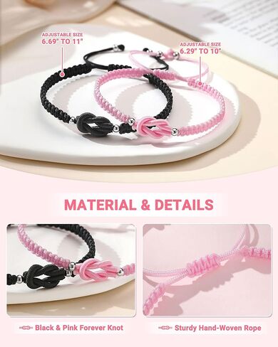 UNGENT THEM Pinky Promise Forever Love Knot Bracelets for Couples–Birthday Anniversary Valentines Christmas Gifts in Saudi Arabia