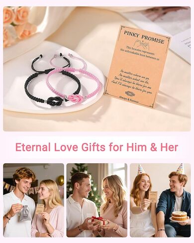 UNGENT THEM Pinky Promise Forever Love Knot Bracelets for Couples–Birthday Anniversary Valentines Christmas Gifts in Saudi Arabia
