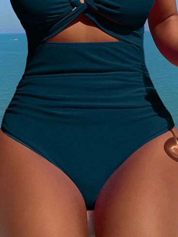 Womens High Stretch Backless Halter Neck One-Piece Swimsuit Criss-Cross Monokini for Beach Vacation in Saudi Arabia