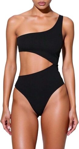 Sexy High Stretch One Shoulder Cutout Women's Monokini Swimsuit for Beach and Vacation in Saudi Arabia