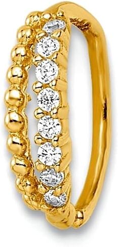 14k Gold Cubic Zirconia Ear Cuff 8.49x2.65mm Wide-Ear-Cuff for Women in Saudi Arabia