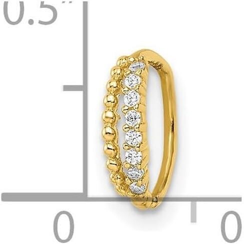 14k Gold Cubic Zirconia Ear Cuff 8.49x2.65mm Wide-Ear-Cuff for Women in Saudi Arabia