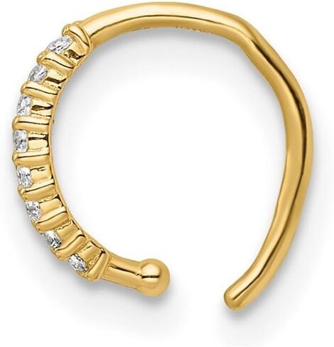 14k Gold Cubic Zirconia Ear Cuff 8.49x2.65mm Wide-Ear-Cuff for Women in Saudi Arabia