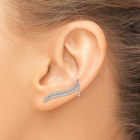 925 فضة مكعب زركونيا الكفة الأذن متسلق أقراط 30x4 مللي متر واسعة الأذن الكفة للنساء in Saudi Arabia