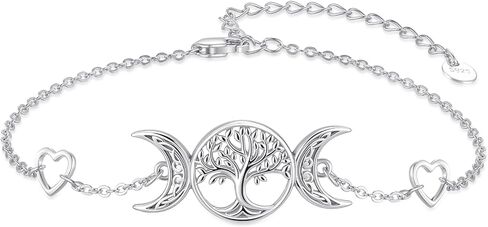AOVEAO Tree of life Bracelets Sterling Silver Hypoallergenic Tiny Family Tree Good Luck Bracelet Jewelry Gifts for Mother Girls Daughter in Kuwait