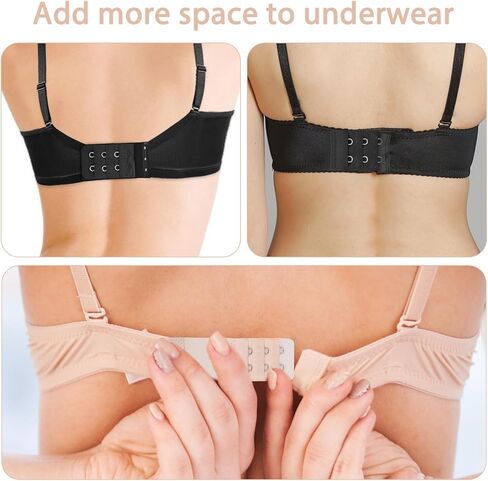3 Pack Bra Extender 2 Hook, Comfortable Stretchy Bra Extenders Soft Breathing Bras Extension Strap for Women Lady (Skin Color, White, Black) in Saudi Arabia