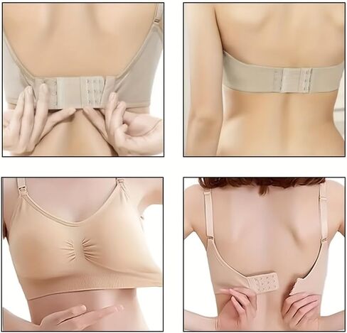 12pcs Bra Strap Extenders, Lingerie Expansion HookComfortable Adjustable Bra Band,Women's Lingerie & Underwear Accessories, 2/3/4 Hook Closures, in Saudi Arabia