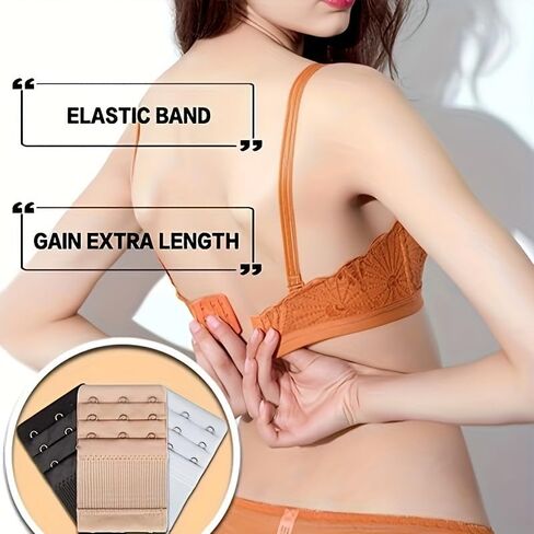 12pcs Bra Strap Extenders, Lingerie Expansion HookComfortable Adjustable Bra Band,Women's Lingerie & Underwear Accessories, 2/3/4 Hook Closures, in Saudi Arabia