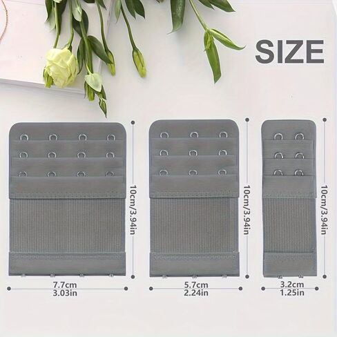 12pcs Bra Strap Extenders, Lingerie Expansion HookComfortable Adjustable Bra Band,Women's Lingerie & Underwear Accessories, 2/3/4 Hook Closures, in Saudi Arabia