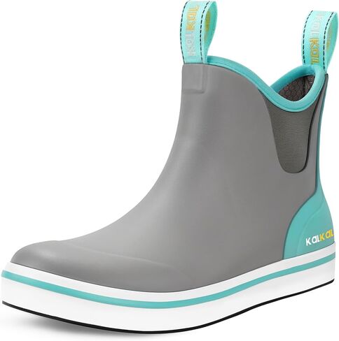 Kalkal Women's Ankle Rain Boots, Fashion Women's Deck Boots Rubber Boots for Women Casual Comfortable Waterproof Boots for Outdoor Activities in Saudi Arabia