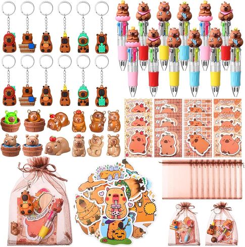 Nosiny 106 Pcs Unicorn Party Favors Birthday Supplies, Unicorn 4 in 1 Ballpoint Pens Keychain Sticky Note Resin Figurines Stickers Organza Bags for Pinata Fillers Goodies Bag Stuff Reward Gift Decor in Saudi Arabia