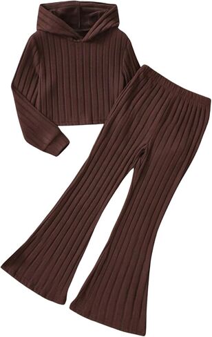 Girls Clothes Solid Color Long Sleeve Hoodie Top + Pants 2PCs Girls' Fall Clothing Sets in Saudi Arabia