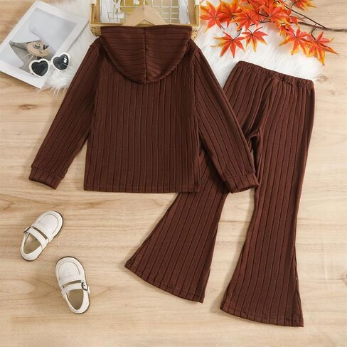 Girls Clothes Solid Color Long Sleeve Hoodie Top + Pants 2PCs Girls' Fall Clothing Sets in Saudi Arabia