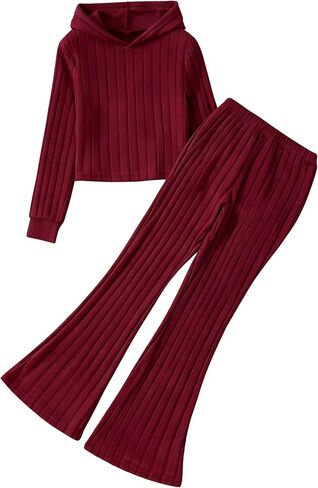 Girls Clothes Solid Color Long Sleeve Hoodie Top + Pants 2PCs Girls' Fall Clothing Sets in Saudi Arabia
