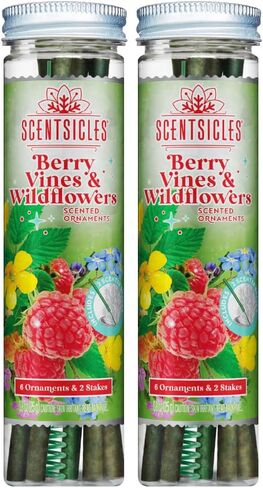 Scentsicles White Winter Fir and O Christmas Tree Scented Christmas Ornaments with Hooks - 2 Pack (2 Bottles, 12 Sticks Total) in Kuwait