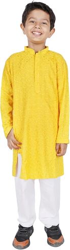 TRILOKI Kids Kurta Set for Boys Sequined Embroidery Blue Rayon Indian Traditional Ethnic Wear in Saudi Arabia
