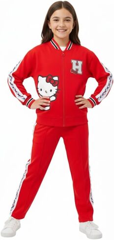 طقم جاكيت وسروال بسحاب للفتيات من Hello Kitty Sanrio للأطفال الكبار in Kuwait