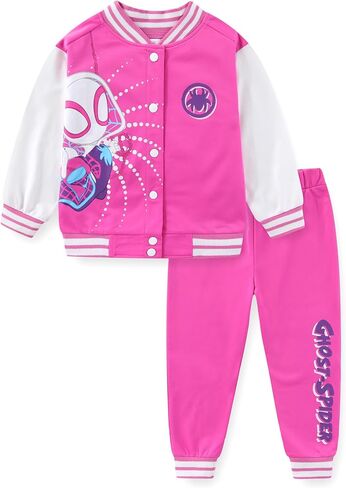 Marvel Spider-Gwen Ghost Spider Girls Letterman Varsity Bomber Jacket and Pants Set for Toddler and Big Kids in Saudi Arabia