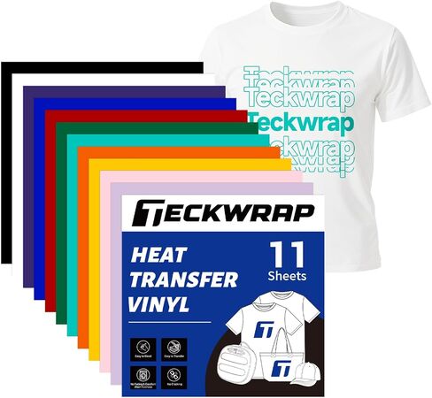 TECKWRAP 10 Sheets Skin Tone PU Heat Transfer Vinyl Sheets, 12"x12" HTV Vinyl for T-Shirts, Clothes, Bags, and More, Iron on Vinyl Suitable for Most Cutter Machine, Easy to Cut & Weed in Saudi Arabia